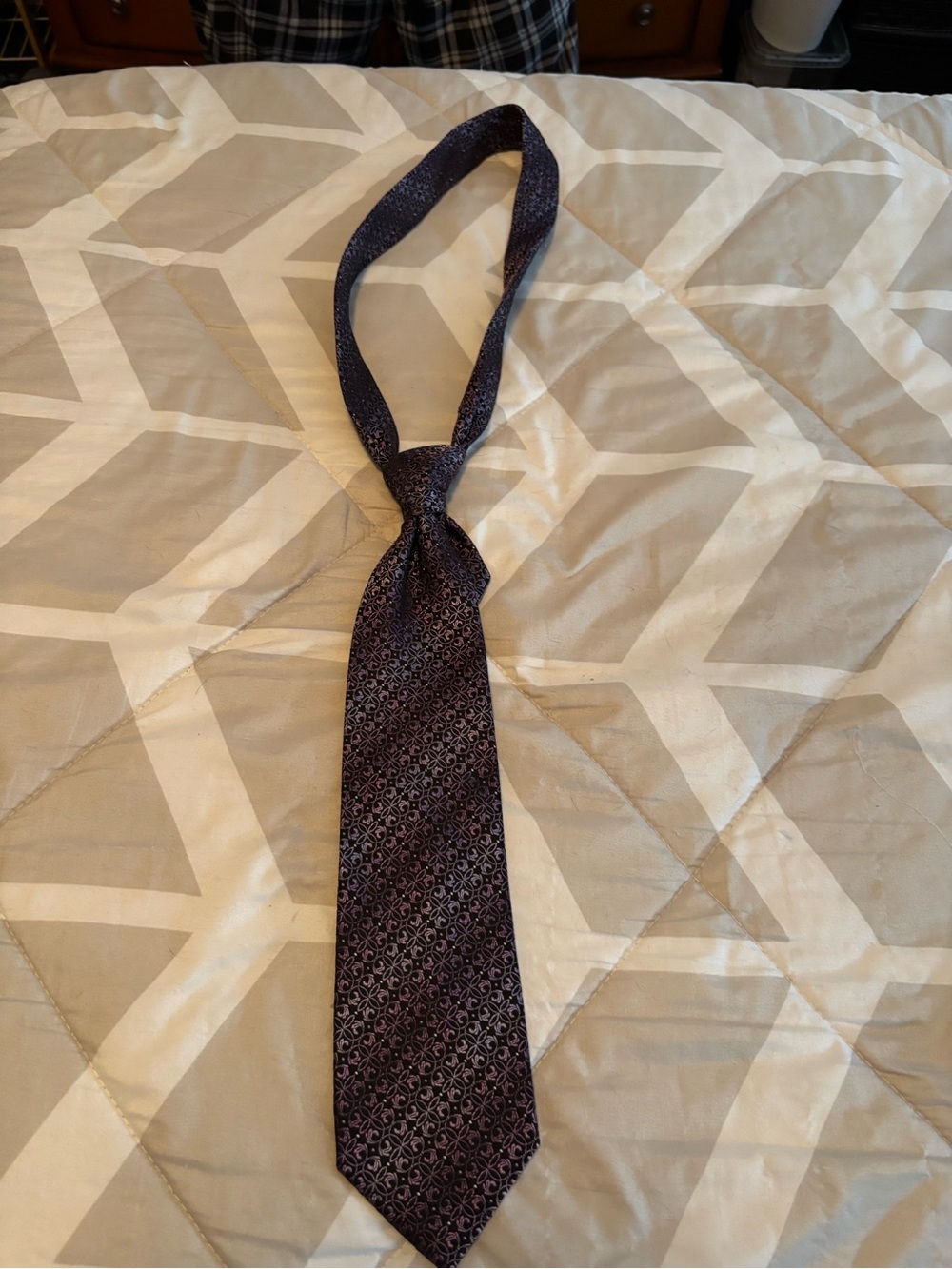 Men's Purple Patterned Neck Tie - Unbranded